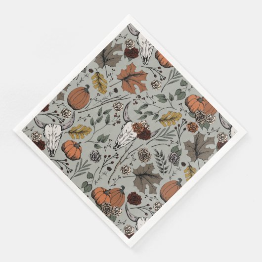 Serviette En Papier Bon thanksgiving Vache Crâne automne récolte (Coin)