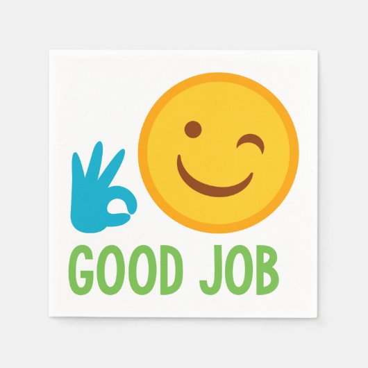 Serviette En Papier Bon travail Emoji (Devant)