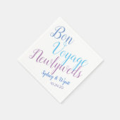 Serviette En Papier Bon Voyage Nouveaux mariés Serviettes personnalisé (Coin)