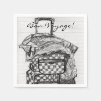 Bon Voyage Papier à bagages Napkin