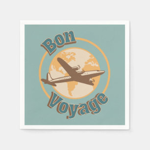 Serviette En Papier Bon voyage Voyage Voyageons dans le monde design