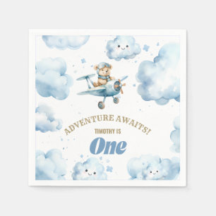 Serviette En Papier Bonanza d'anniversaire de l'ours bleu : Voler dans