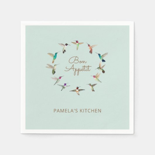 Serviette En Papier Bonappétit California Hummingbirds (Devant)