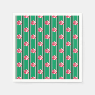 Serviette En Papier Bonbon de menthe de Noël amusant et fantaisiste