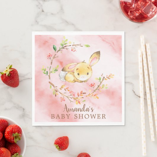 Serviette En Papier Bonbonnes filles lapin Baby shower Papier serviett (En situation)