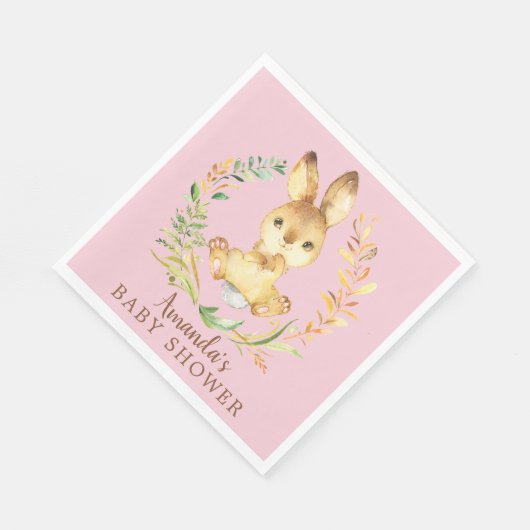 Serviette En Papier Bonbonnes filles lapin Baby shower Papier serviett (Coin)