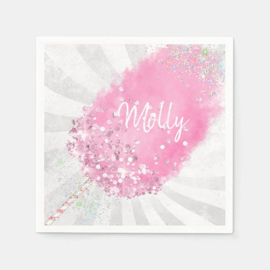Serviette En Papier Bonbons de coton parties scintillant mignonne cein (Devant)