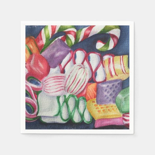 Serviette En Papier Bonbons de Noël mixtes (Devant)