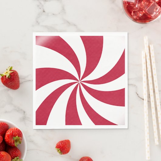 Serviette En Papier Bonbons de Noël Peppermenthe (En situation)