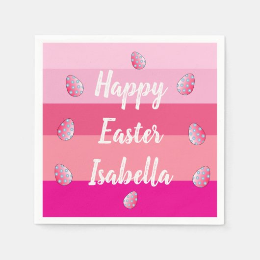 Serviette En Papier Bonbons De Pâques Couleurs Et Oeufs (Devant)