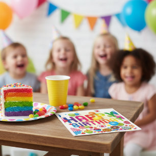 Serviette En Papier Bonbons et ballons Joyeux anniversaire