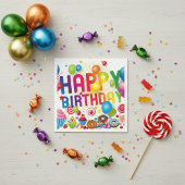 Serviette En Papier Bonbons et ballons Joyeux anniversaire