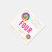 Serviette En Papier Bonbons sucré doux sucré 4e anniversaire (Coin)