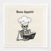 Serviette En Papier Bone Appétit Halloween Squelette Dîner Naples (Devant)