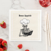 Serviette En Papier Bone Appétit Halloween Squelette Dîner Naples (En situation)