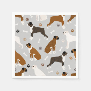Serviette En Papier Bones et pattes de chien de boxe