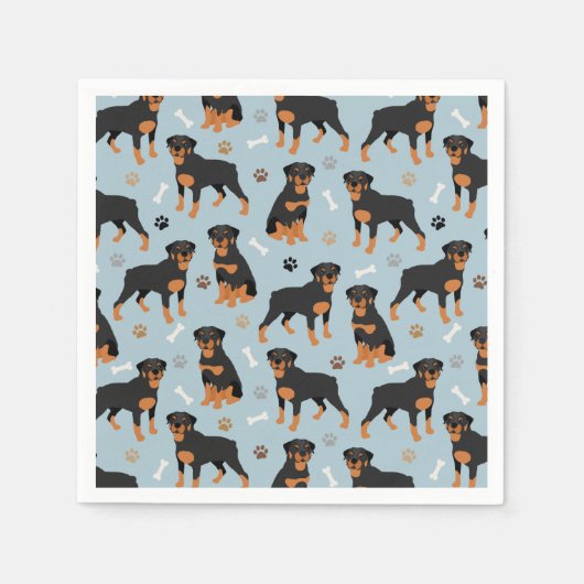 Serviette En Papier Bones et pattes de chien Rottweiler (Devant)