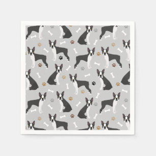 Serviette En Papier Bones Terrier de Boston et serviettes