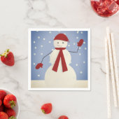 Serviette En Papier Bonhomme de neige de ondulation (En situation)