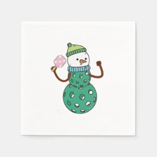 Serviette En Papier Bonhomme de neige de pickleball Noël drôle de Xmas