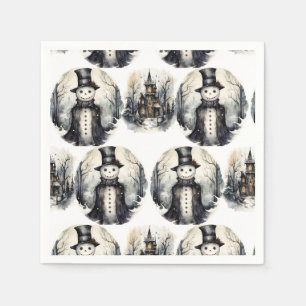 Serviette En Papier bonhomme de neige gothique