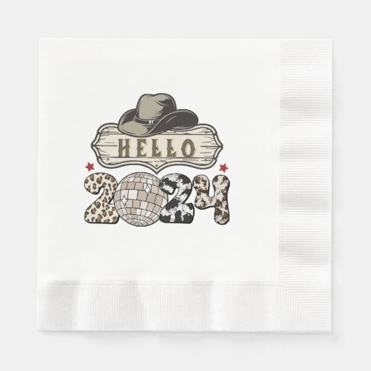 Serviette En Papier Bonjour 2024 occidental (Devant)