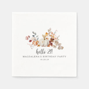 Serviette En Papier Bonjour 21 Automne Citrouille Feuilles personnalis