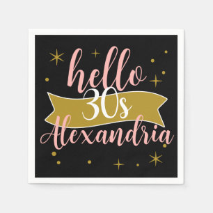 Serviette En Papier Bonjour 30 Anniversaire Personnalisé
