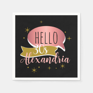Serviette En Papier bonjour 30 Personnalisé 30e anniversaire