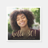 Serviette En Papier Bonjour 30 Trente Anniversaire Photo de la fête (Devant)