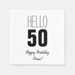 Serviette En Papier Bonjour 50 serviettes de birthday personnalisées