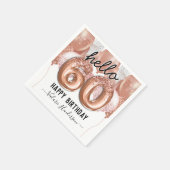 Serviette En Papier Bonjour 60 Parties scintillant roses Balloons d'an (Coin)