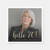 Serviette En Papier Bonjour 70 Seveneth Anniversaire Photo (Devant)