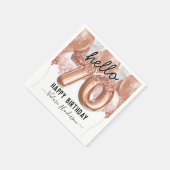 Serviette En Papier Bonjour 70e anniversaire Ballons de Parties scinti (Coin)