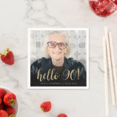 Serviette En Papier Bonjour 90 Ninetieth Anniversaire Photo (En situation)