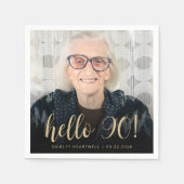 Serviette En Papier Bonjour 90 Ninetieth Anniversaire Photo (Devant)