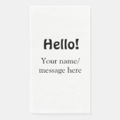 Serviette En Papier Bonjour ajouter un message de nom simple minimum é (Devant)