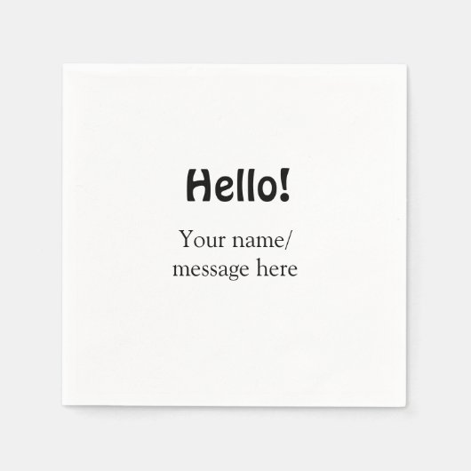 Serviette En Papier Bonjour ajouter un message de nom simple minimum é (Devant)