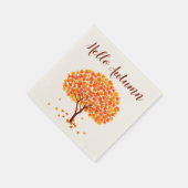 Serviette En Papier Bonjour Arbre à érable d'automne (Coin)
