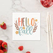 Serviette En Papier Bonjour automne (En situation)