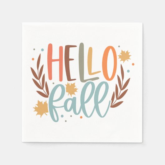 Serviette En Papier Bonjour automne (Devant)