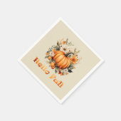 Serviette En Papier Bonjour Automne aquarelle fleur sauvage feuilles d (Coin)