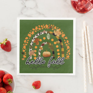 Serviette En Papier Bonjour Automne Citrouille tendance