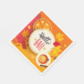 Serviette En Papier Bonjour automne Feuilles d'automne et Citrouille t (Coin)