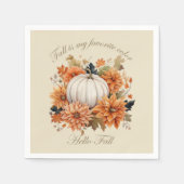 Serviette En Papier Bonjour automne Watercolor fleurs sauvages feuille (Devant)