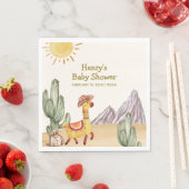 Serviette En Papier Bonjour Baby Desert Cactus Llama Cowboy Baby showe (En situation)