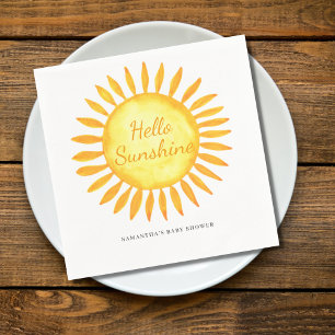 Serviette En Papier Bonjour Baby Shower Genre Neutre Sunshine
