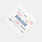 Serviette En Papier Bonjour Beaucoup de langues Voyage dans le monde c (Coin)