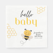 Serviette En Papier Bonjour Bébé Abee : Baby shower doux serviettes (Devant)