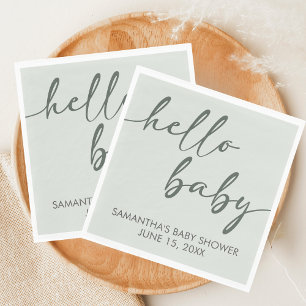 Serviette En Papier Bonjour Bébé Baby Shower Minimaliste